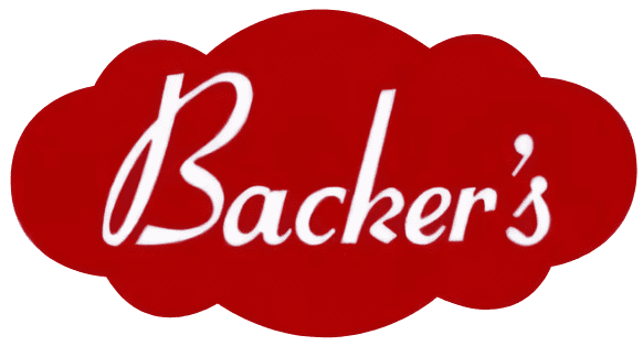 A red banner with the word " backer ".