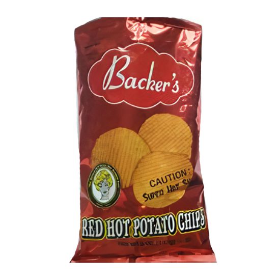 A bag of red hot potato chips.
