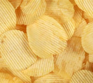 A close up of potato chips